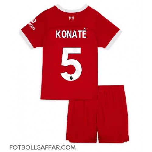 Liverpool Ibrahima Konate #5 Hemmadräkt Barn 2023-24 Kortärmad (+ Korta byxor)
